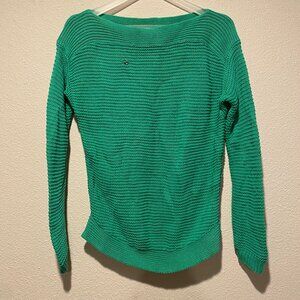 Lauren Ralph Lauren Green Ribbed Sweater Medium St.‎ Patrick’s Day Clover Pin